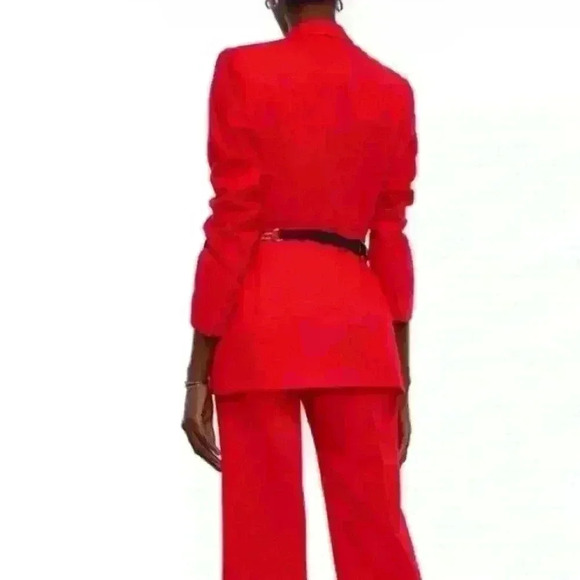 SANDRO Billy Double Breasted Swiss Dot Blazer in Red Size Xtra Small - Picture 12 of 12